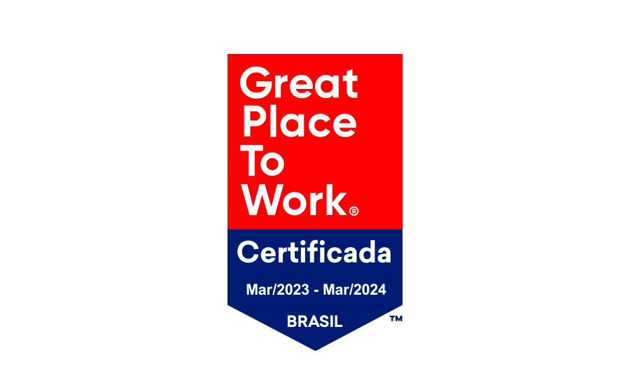 Certificação GPTW - 95% dos funcionários dizem que este é um ótimo lugar para trabalhar.